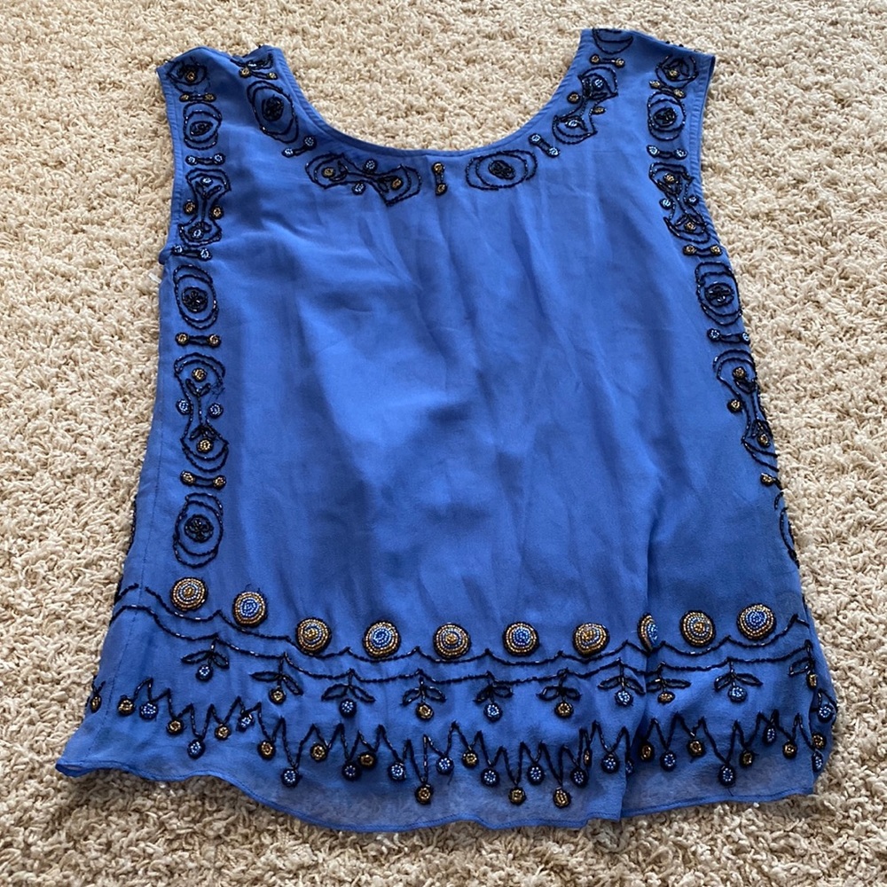 Gryphon beaded silk top